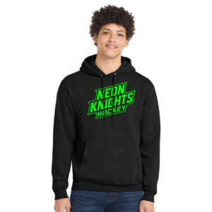 Neon Knights Black Hoodie (Wordmark Front + Name and Number Back)