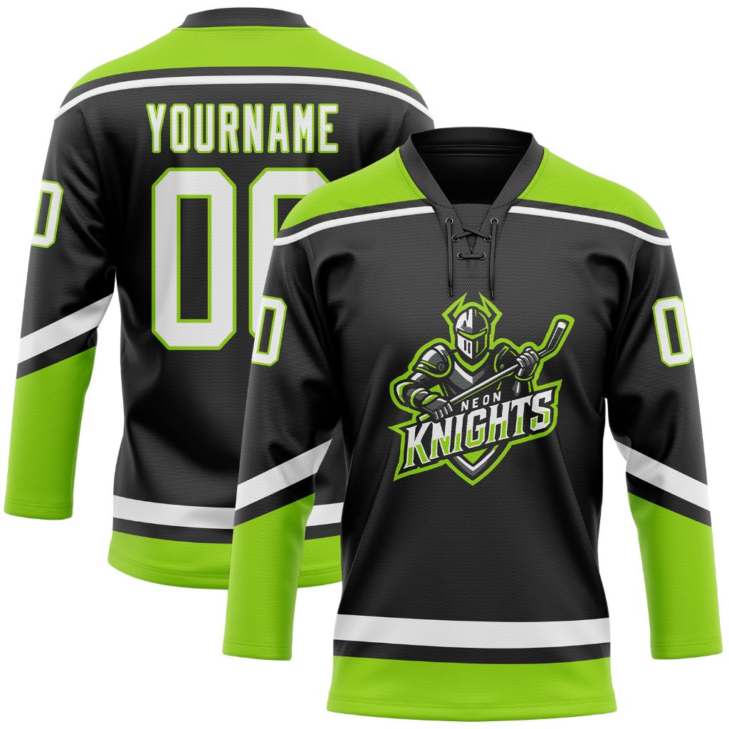 Neon Knights Custom Lace Neck Hockey Jersey – Home