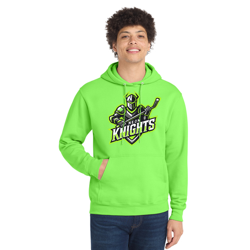 Neon Knights Neon Hoodie (Team Logo Front + Name and Number Back)